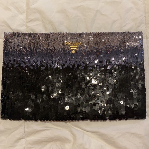 Prada Multicolor Sequin Top Zip Pouch - Picture 8 of 8